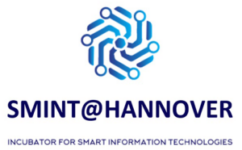 Smint @ Hannover Logo, blue swirl and title text